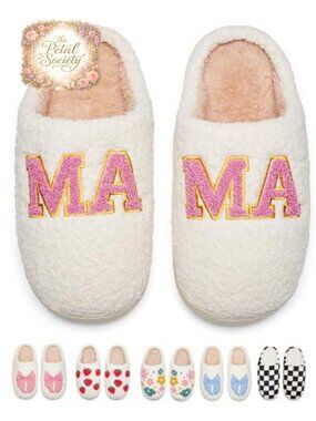 Warm Cozy House Slippers with Memory Foam Fuzzy Indoor Outdoor Slip-On